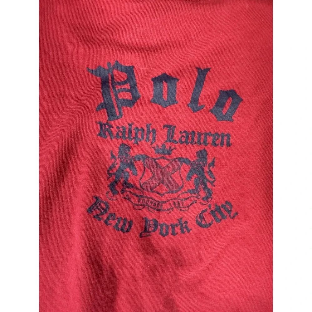 Polo Ralph Lauren New York Crest Red T-Shirt‎ Size 12-16 Months EUC